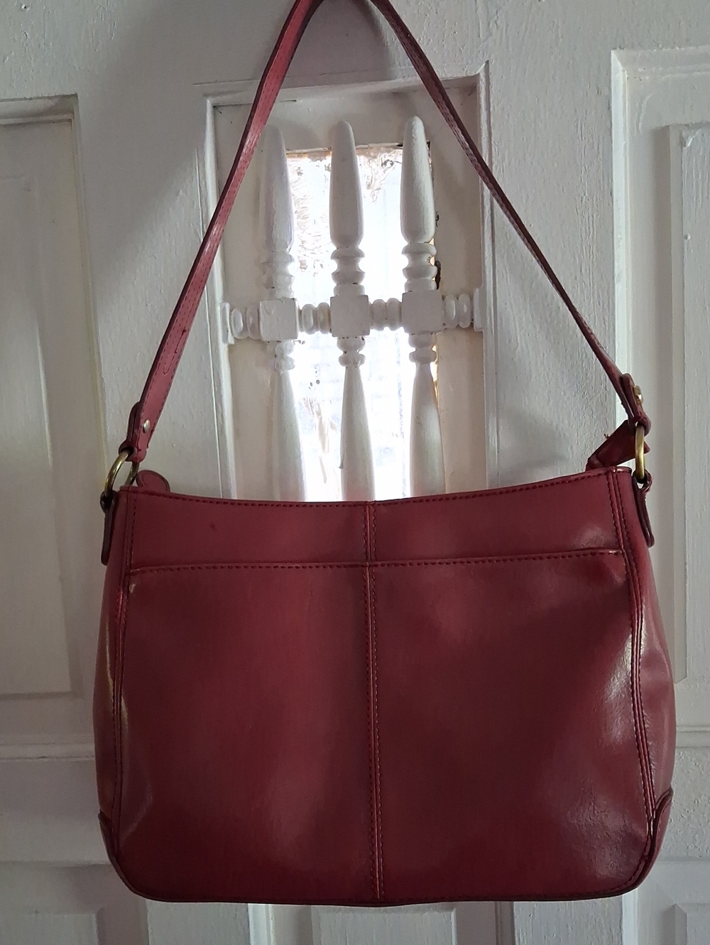 Liz Claiborne Burgundy Leather Shoulder Bag